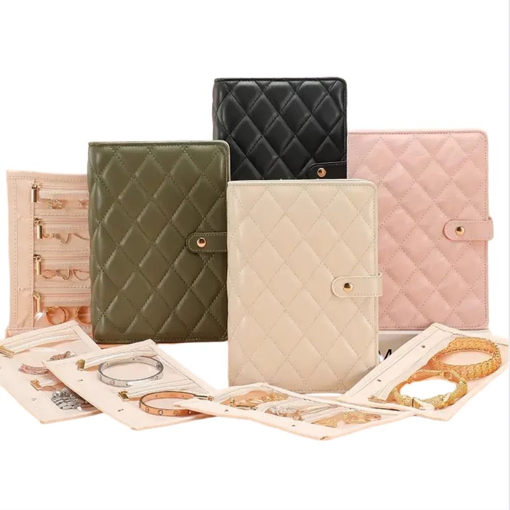 Travel Jewelry Organizer Book Compact Ring Binder Storage Case