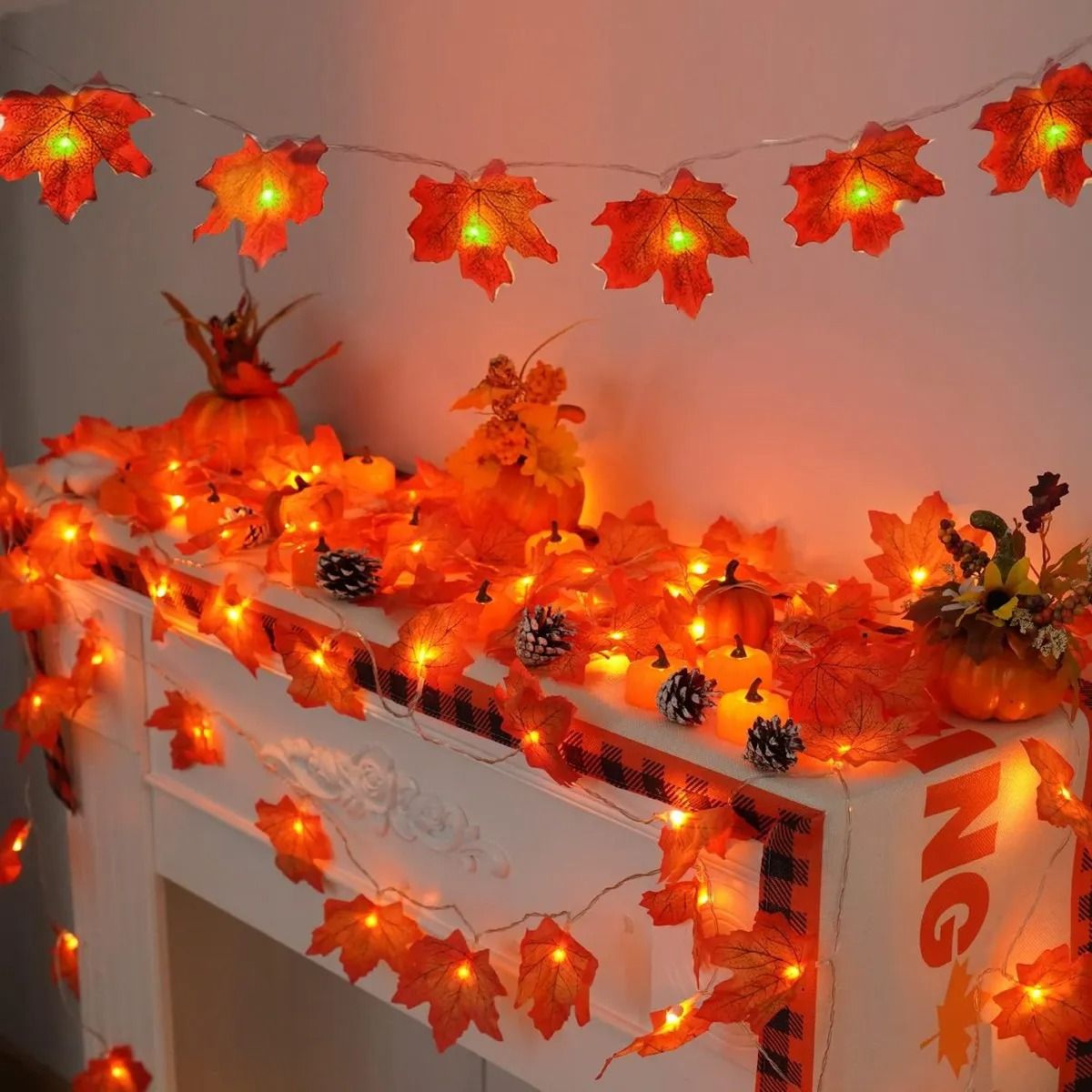Maple Leaf String Lights Battery Operated Waterproof