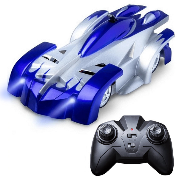 Remote Control Wall Climbing Car with LED Lights - USB Rechargeable, Lightweight, Strong ABS