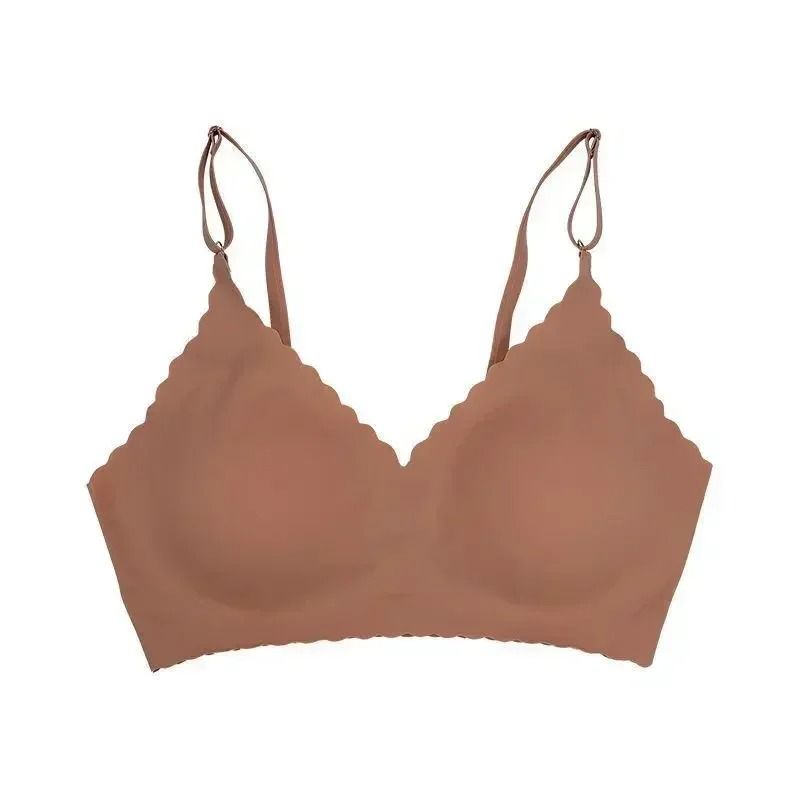Seamless Ice Silk WireFree Padded Comfy Bra with Wavy Edge