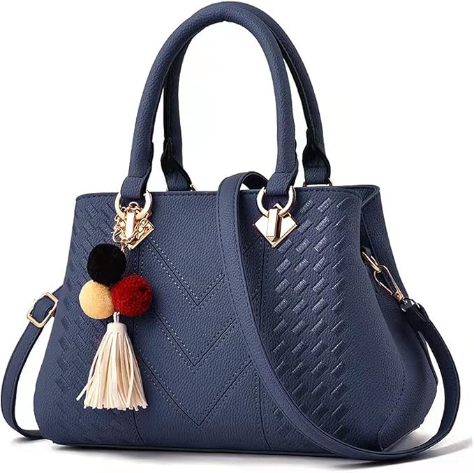 Elegant Embroidered Messenger Bag Stylish Women Leather Shoulder Handbag with Charm Accent