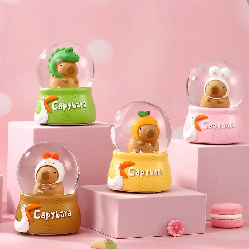 Capybara Luminous Crystal Ball | 3D Mini Animal Desktop Ornament | Executive Office & Nursery Sanctuary Decor