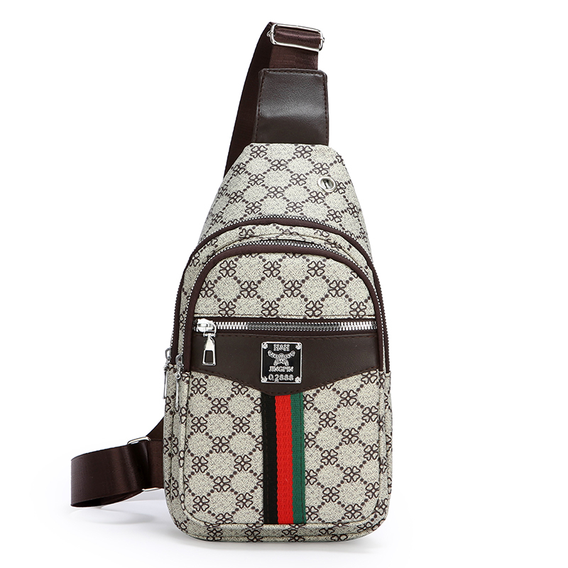 Mens Casual Crossbody Shoulder Bag Multi Pocket Lightweight Chest Bag with Earphone Hole