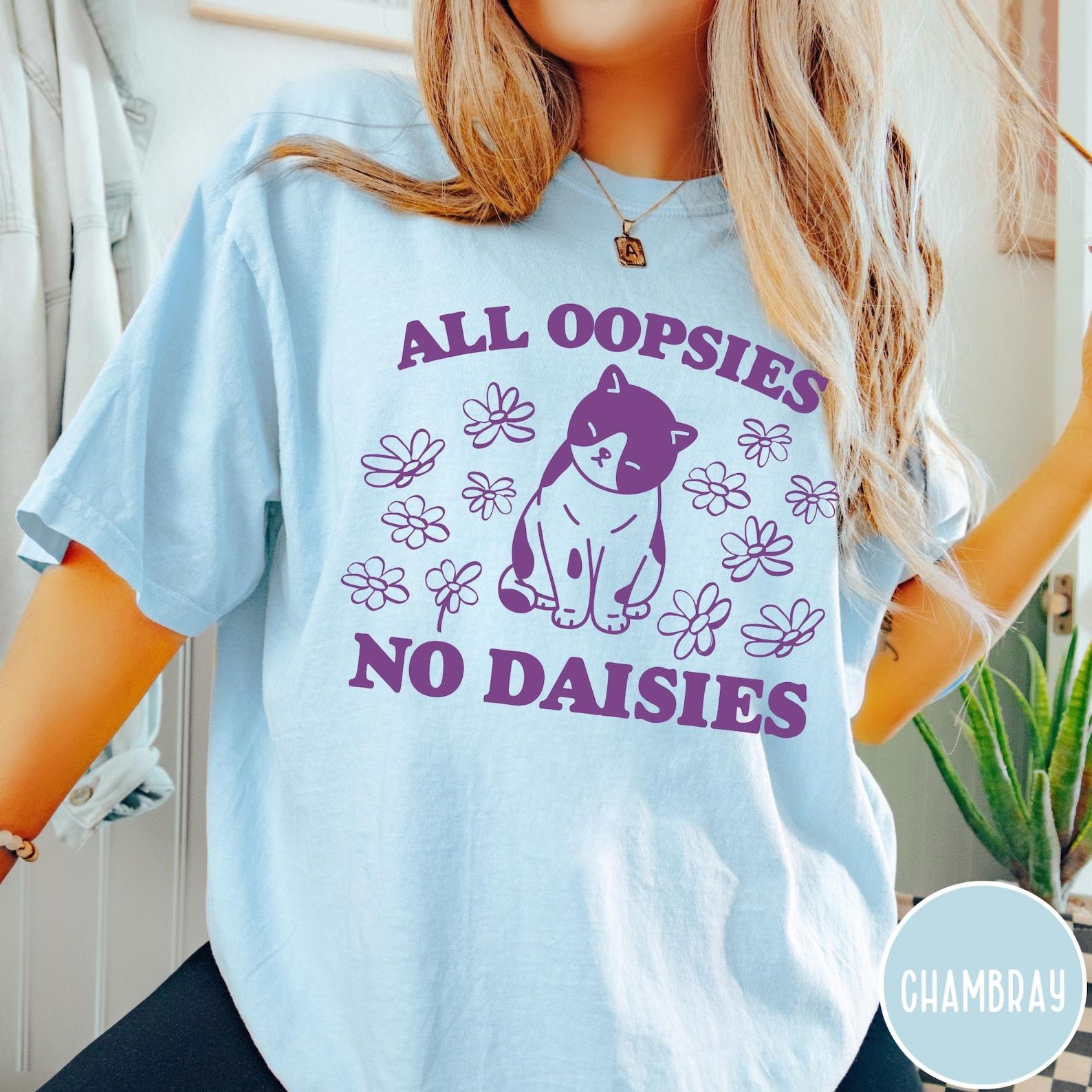 All Oopsies No Daisies Shirt, Funny Cat Shirt, Mental Health Tshirt, Cat Flower Shirt, Vintage Retro Graphic Tshirt
