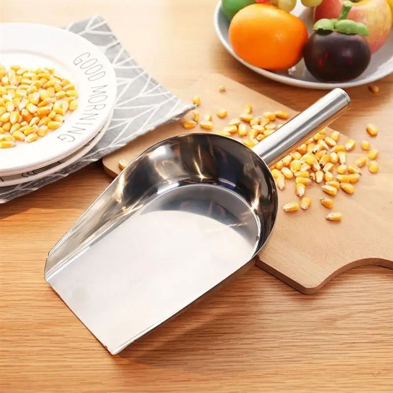 Stainless Steel Dry Goods Scoop Set 2 Piece Candy Flour Nut Bar Utility Shovels