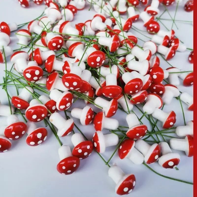 Bulk Mini Foam Mushroom Miniatures | Red Spotted Fairy Garden & Bonsai Decor
