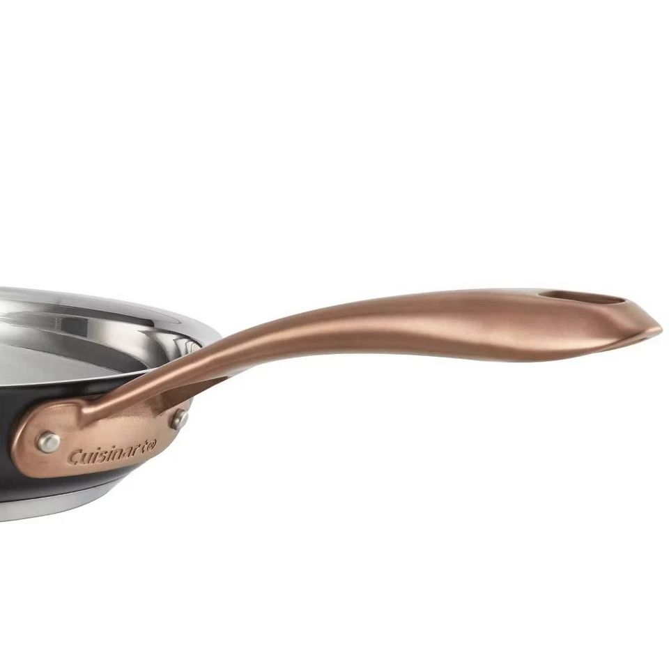 Matte Black Skillet Stainless with Blush Bronze Handle, High-Impact Bonded Base, Dishwasher Safe, Induction Ready