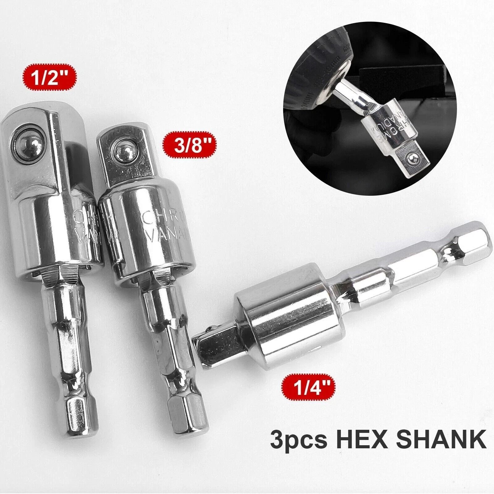 Hex Shank Socket Adapter Set for Impact Driver Drill