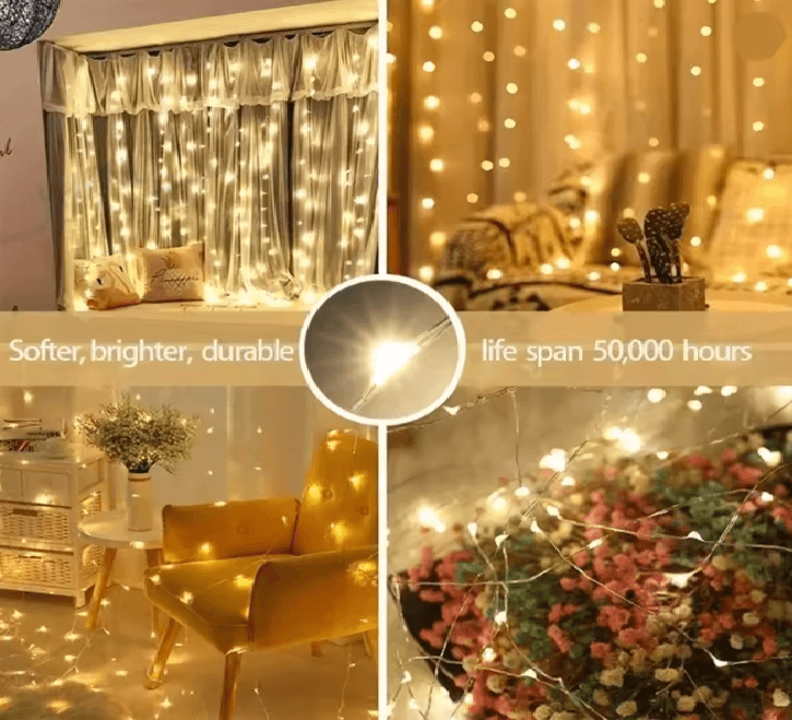 LumiDrape USB Curtain Fairy Lights with Remote Control
