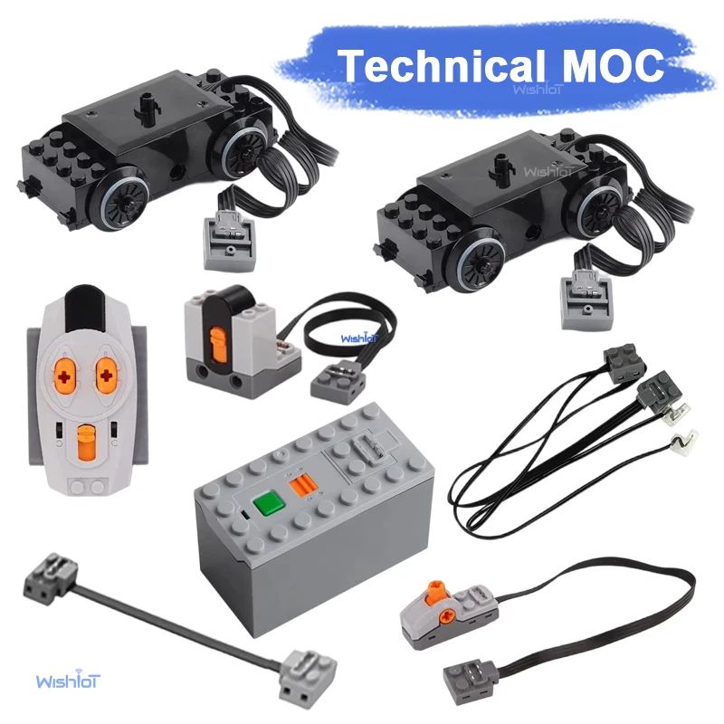 88002 Train Motor Power Functions Set – MOC High-Tech Building Blocks Control & Battery Kit