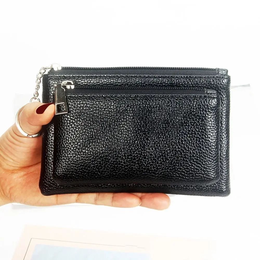 Elegant Lychee Pattern Slim Zipper Wallet