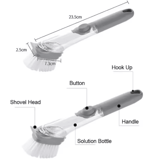 No Scratch Dishwand Set Soap Dispensing Dishwashing Brush Sponge Cleaner