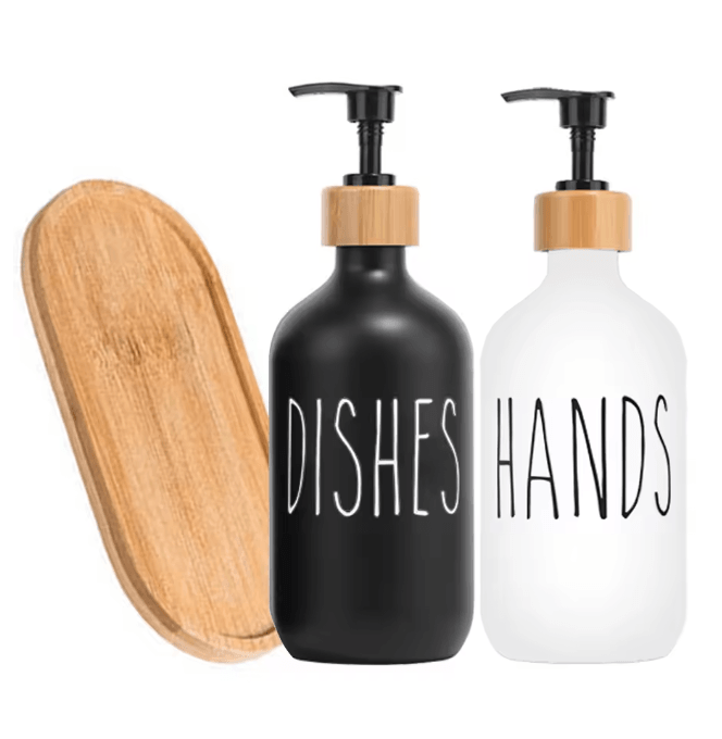 Black Kitchen Soap Dispenser Set