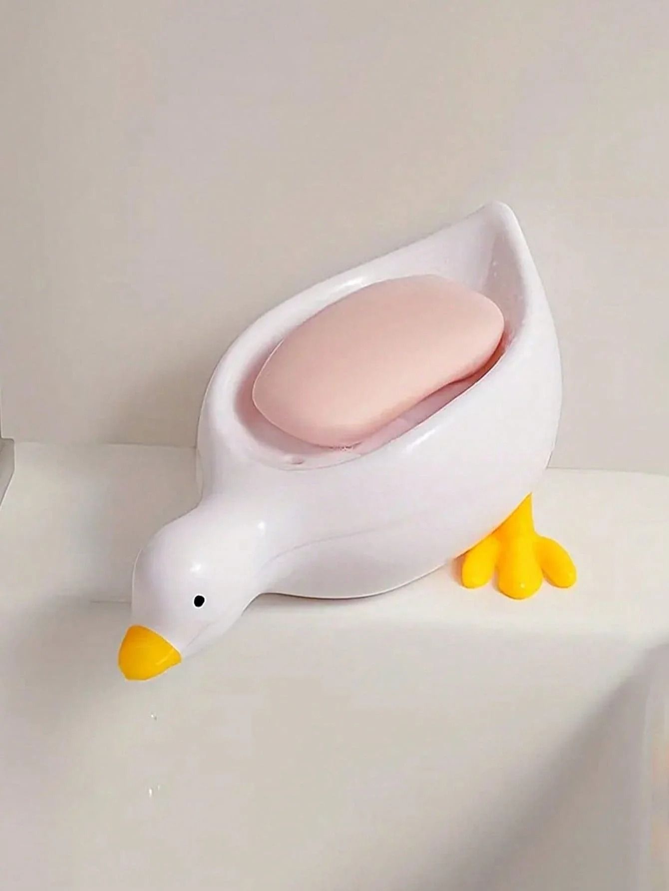 Duck Shaped Soap Rack Plastic Non Slip Drain Soap Dish