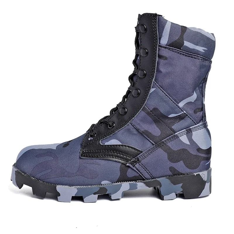 Mens Lace Up Waterproof Canvas Tactical Combat Desert Ankle Boots