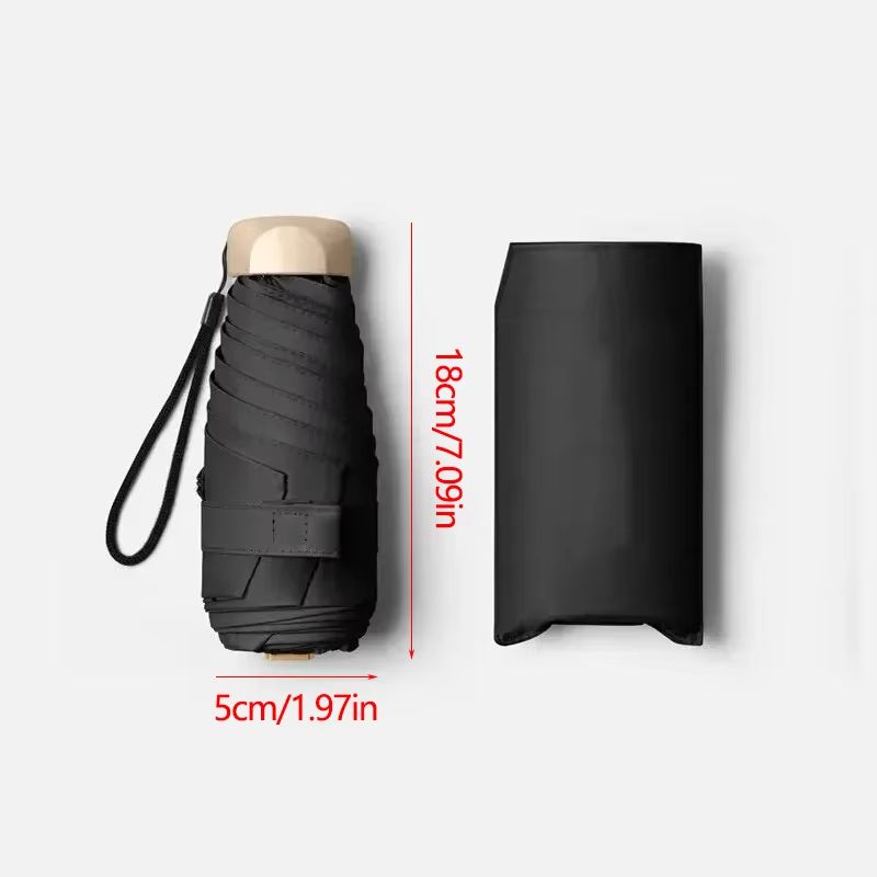 Mini Pocket Umbrella – Compact Folding Sun & Rain Parasol with UV Protection