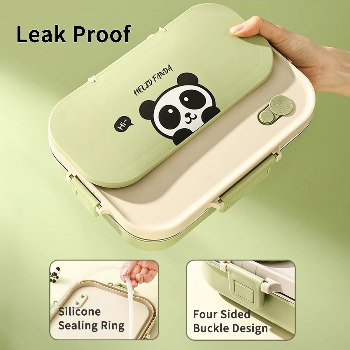 Stainless Steel Divided Lunch Container Large Capacity Bento Lunch Box Set