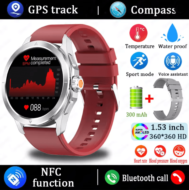 S4 Ultra GPS Smart Watch with AMOLED Display and Bluetooth Calling