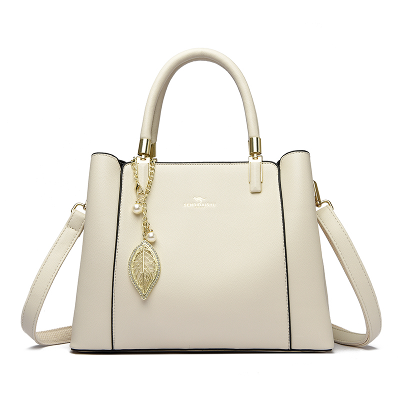 Luxury Women 3-Layer Leather Tote Bag, Stylish, Spacious, and Durable Crossbody Handbag