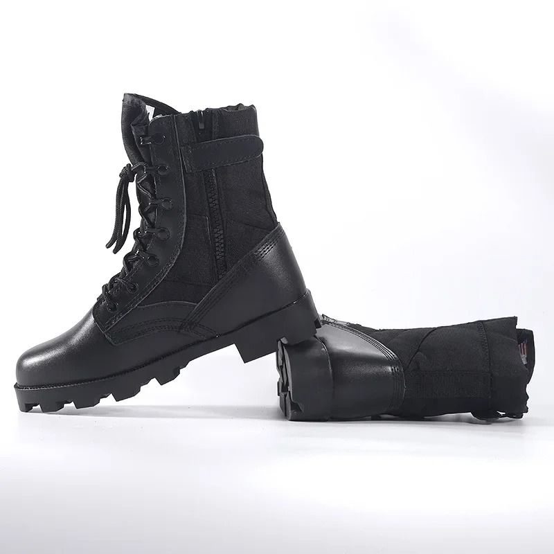 Mens Lace Up Waterproof Canvas Tactical Combat Desert Ankle Boots