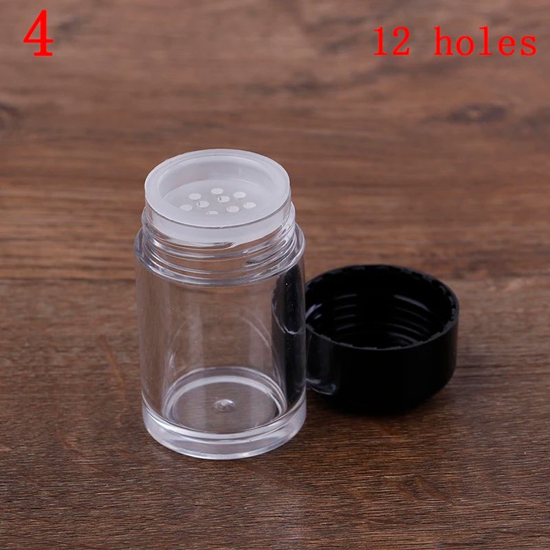 Refillable Loose Powder Jar with Sifter – Nail Glitter & Powder Container 1/3/12 Hole Options