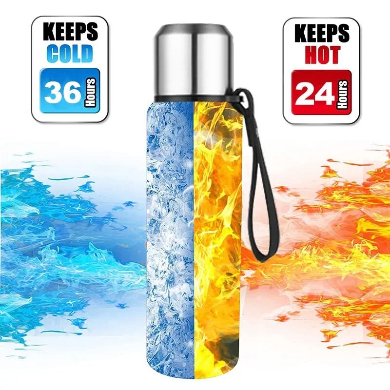 304 Stainless Steel Large Capacity Vacuum Flask Insulated Thermos Bottle With Carry Rope