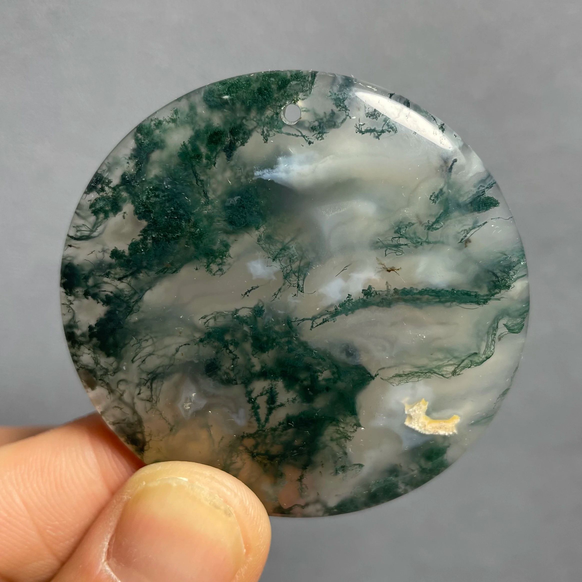 Natural Agate Crystal Pendant Polished Stone Jewelry and Home Decor Accent
