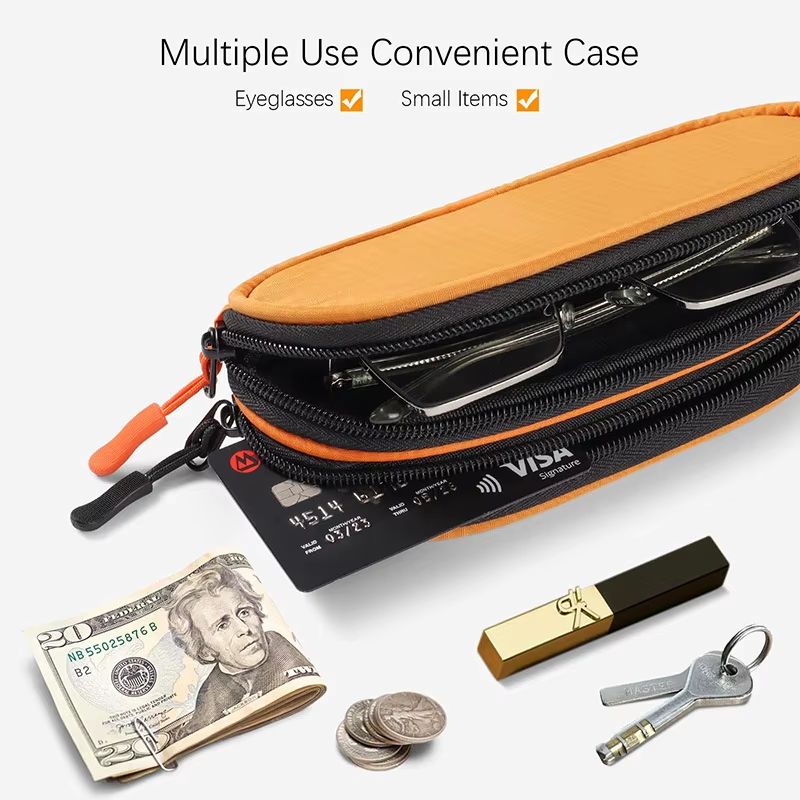 Double Layer Sunglasses Case Organizer Travel Storage Bag