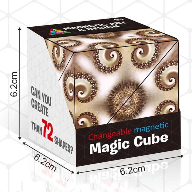 Shasibo Magnetic Cubes, Magic Infinite Cosmic Cube, Changeable Magnet Fidget Cubes, AntiStress Flip Cubic Puzzle Toy