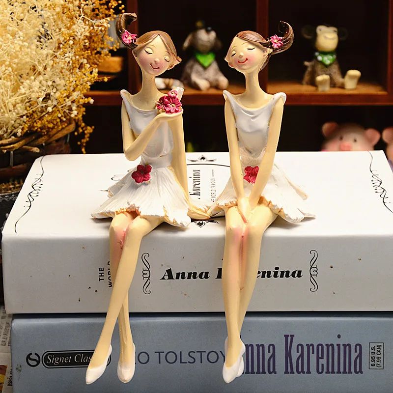 Angel Fairy Figurine Set Resin Decorative Home Accent Statues