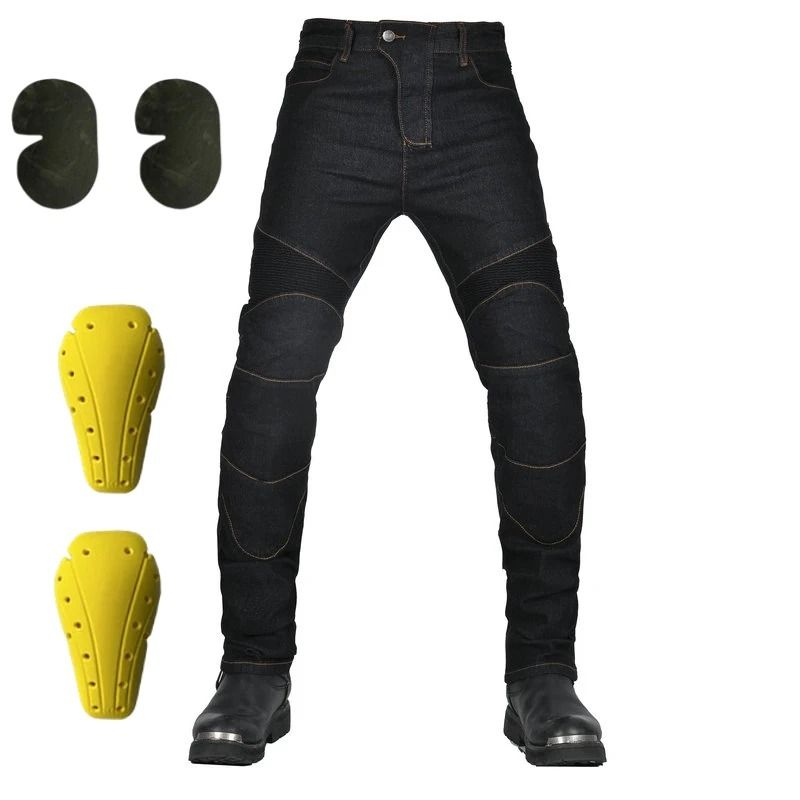 Motorcycle Riding Jeans with Knee and Hip Protection – All-Season Anti-Fall Racing Pants