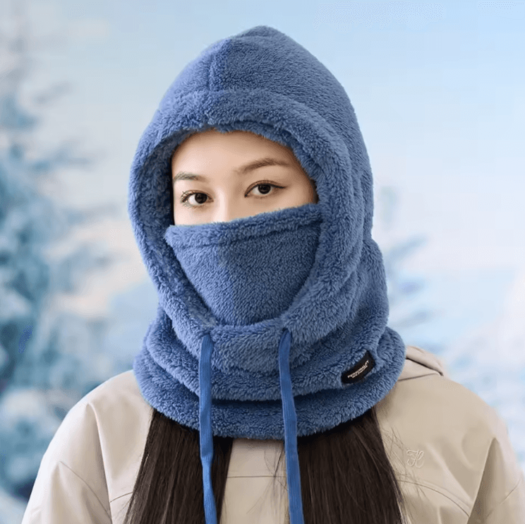 WarmHood Drawstring Winter Balaclava – Thermal Hooded Scarf & Neck Cover