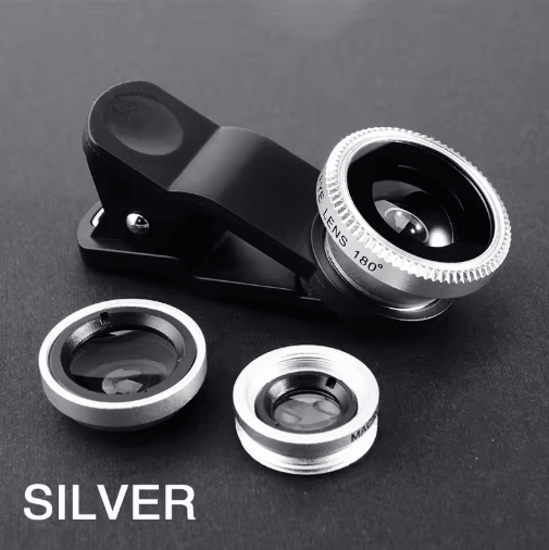 3-in-1 Smartphone Camera Lens Kit – Fisheye, Wide Angle & Macro Clip-On Lens