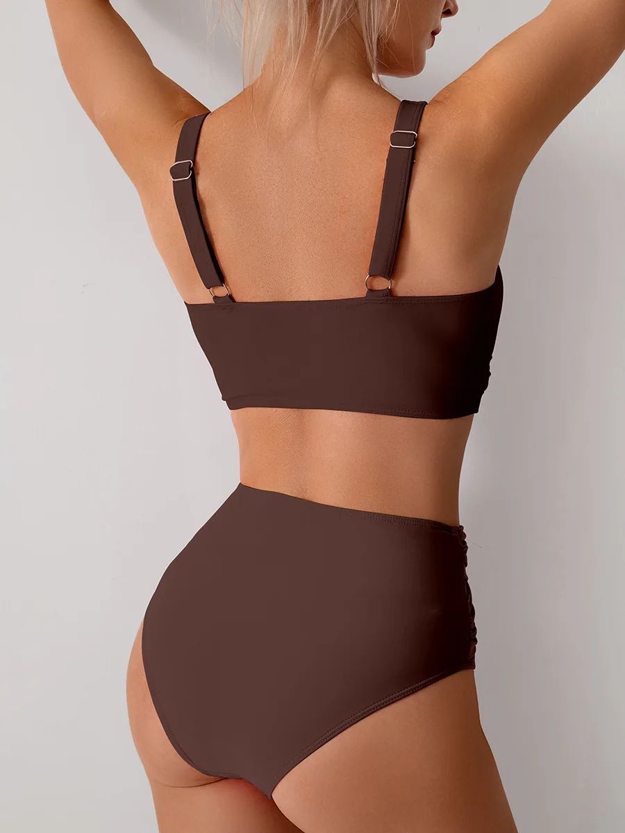 VigoBreviya Strapped High Waist Push Up Bikini Set