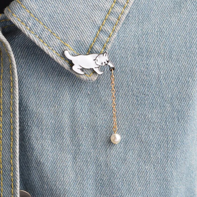 Cartoon Sweet Small Cat Enamel Pins Brooch for Women Girls, Cute Kitten Metal Badge for Backpack, Collar, Hat