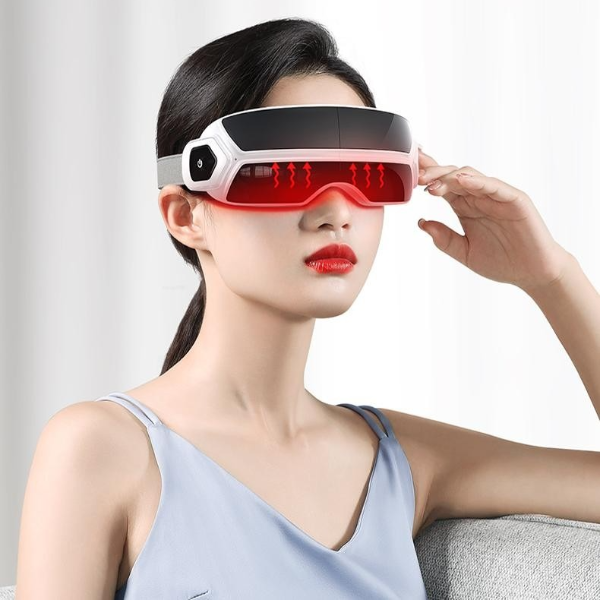Foldable Eye Massage Instrument, Atomized Steam, Bone Conduction, Air Pressure & Vibrator for Deep Relief