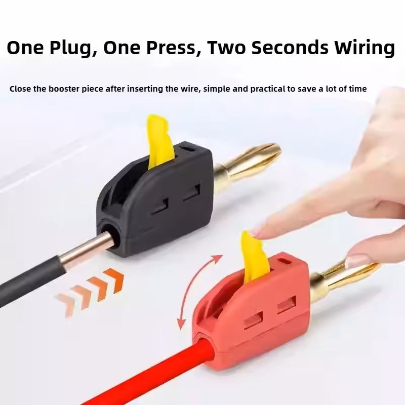 10-Pack High Current Gold-Plated Banana Plug Connectors for Quick 32A Electrical Testing