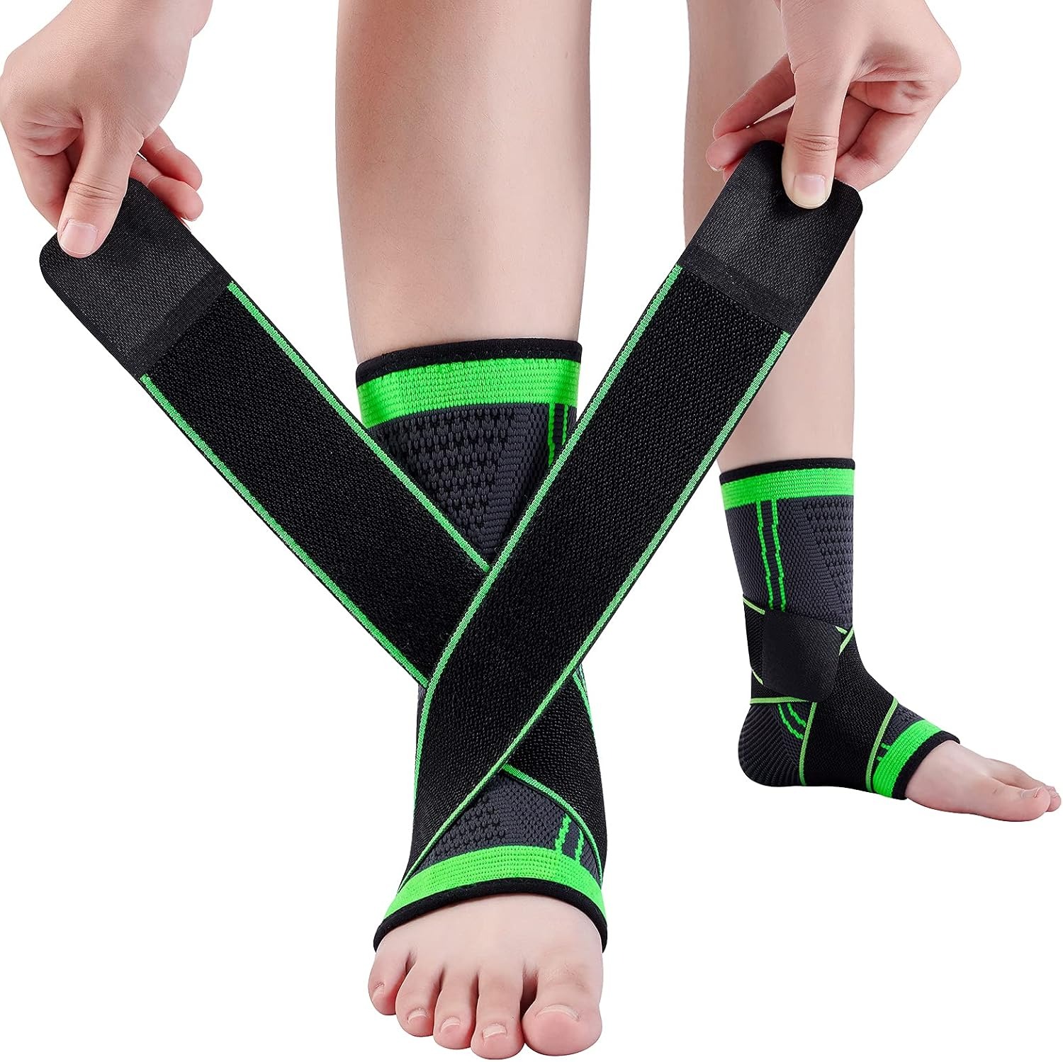 Adjustable Ankle Support Brace Breathable Compression Sleeve for Plantar Stabilization and Relief