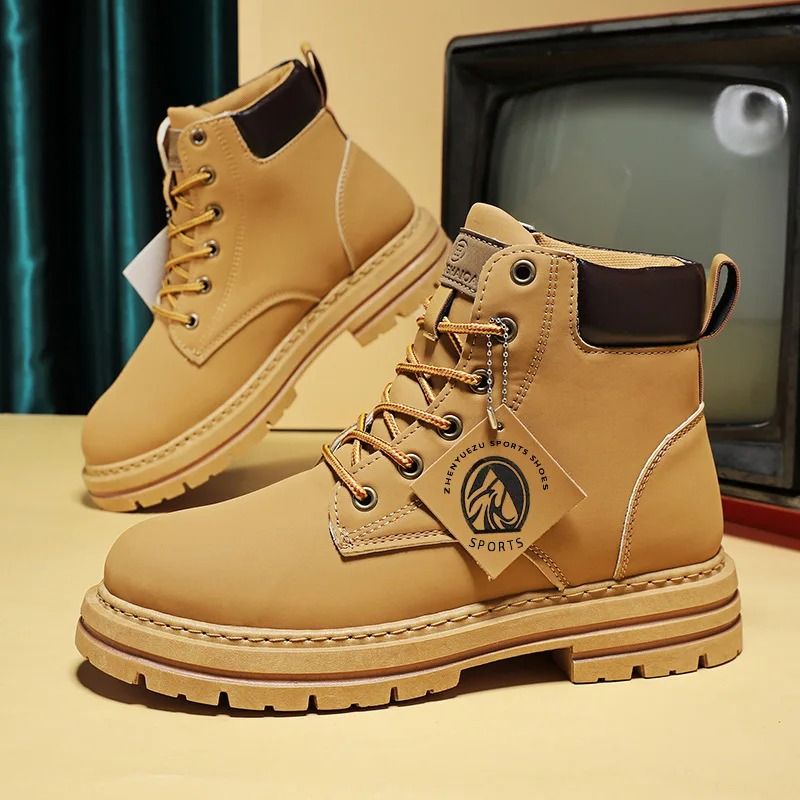 Step out in style and comfort with these men high top leather boots designed for everyday wear, motorcycle riding and co