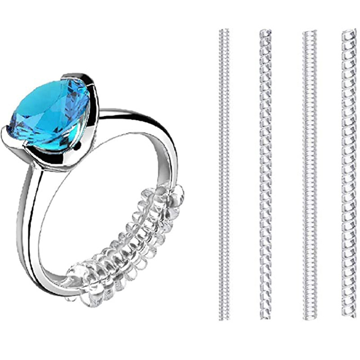 Spiral Ring Gasket Jewelry Fastener, Invisible Ring Size Adjuster, Ring Protection Adjuster for Loose Rings