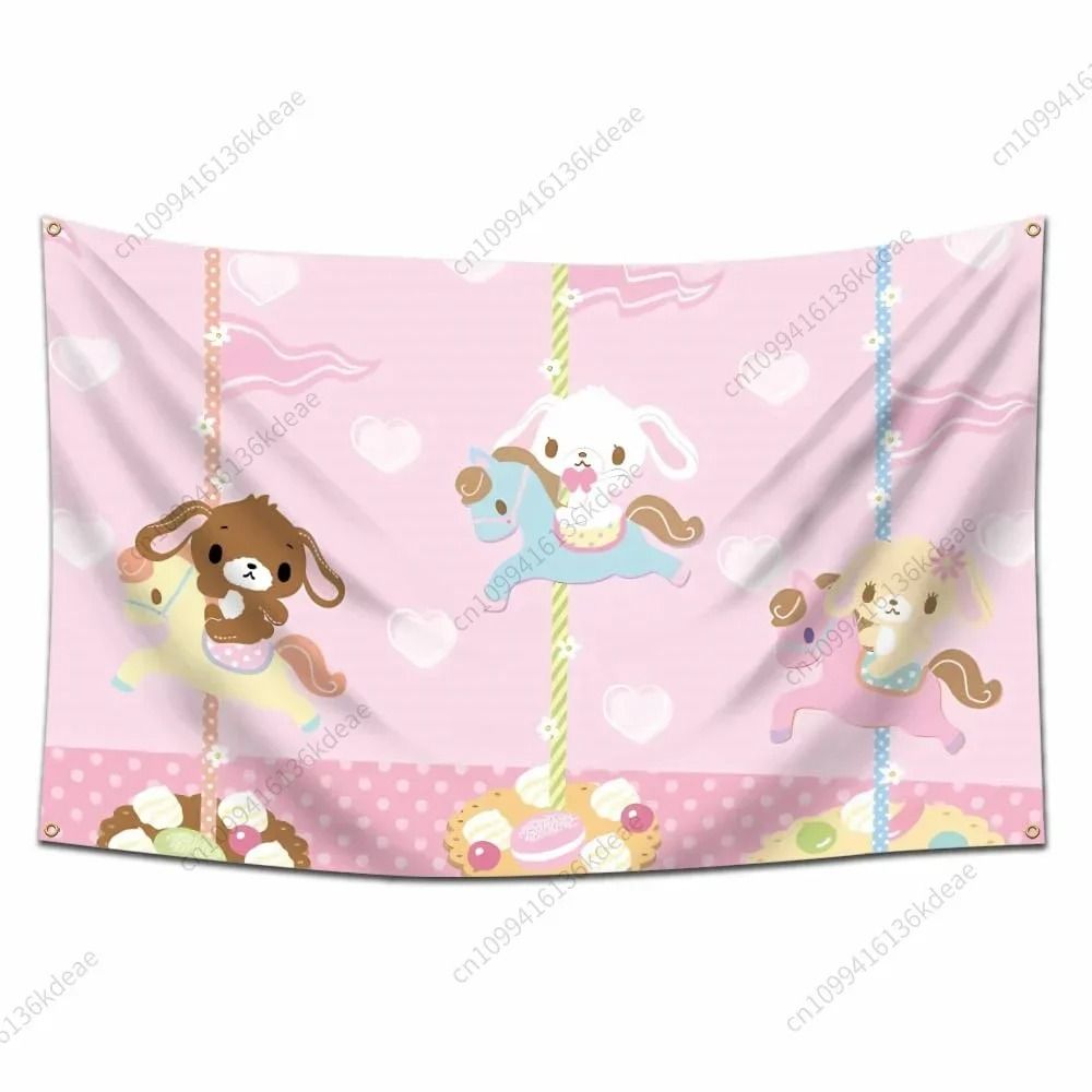 Cute Cartoon Tapestry Wall Hanging Aesthetic Fabric Poster Decor