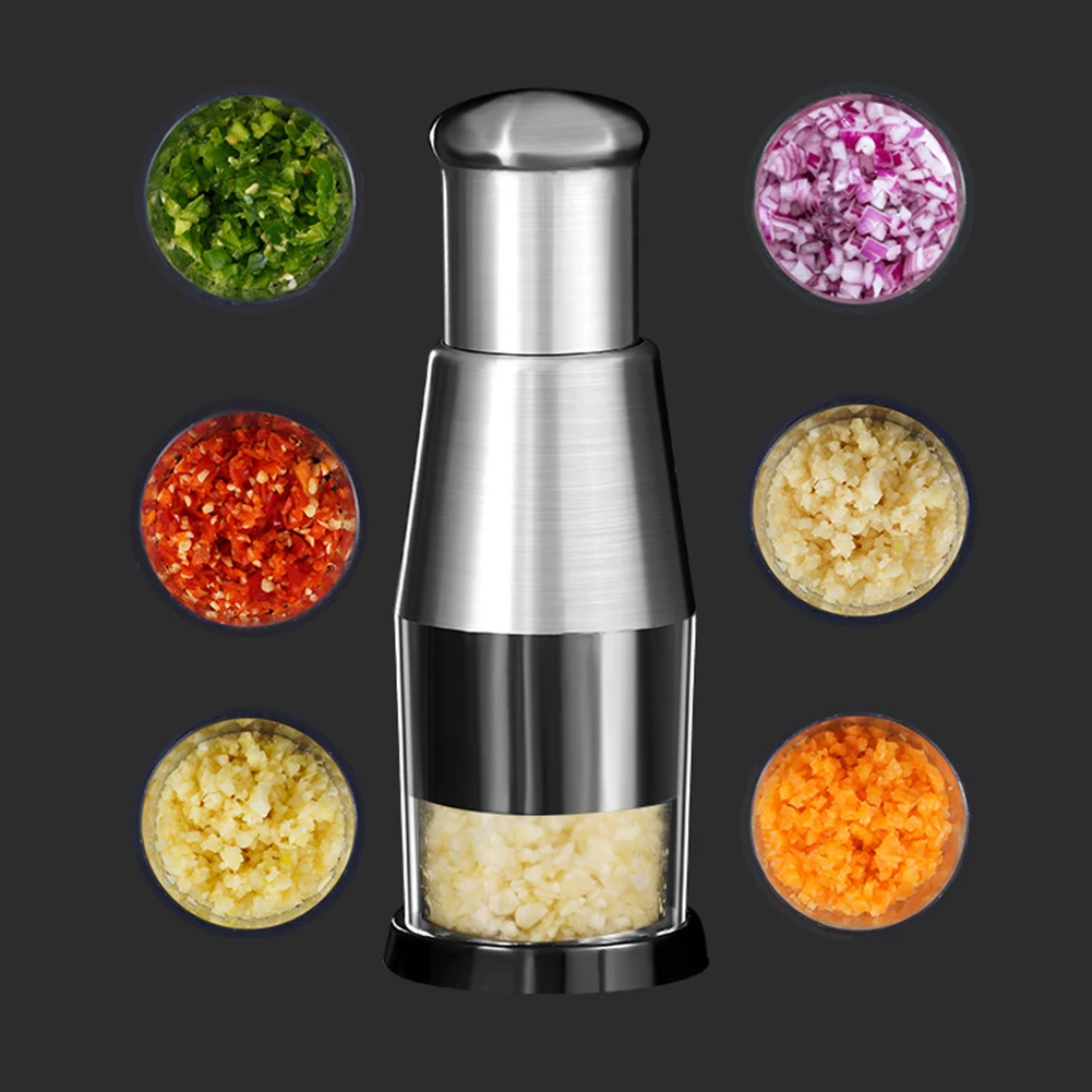 Stainless Steel Garlic Chopper Manual Vegetable Mincer Tool for Quick Kitchen Prep