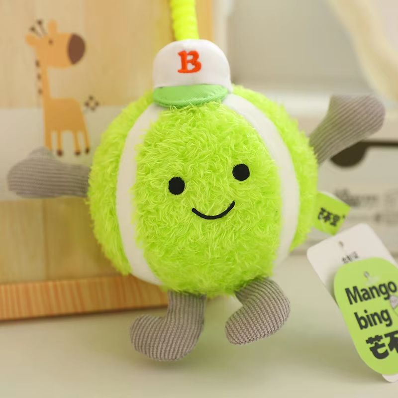 Cute Plush Tennis Ball Keychain Bag Charm Pendant