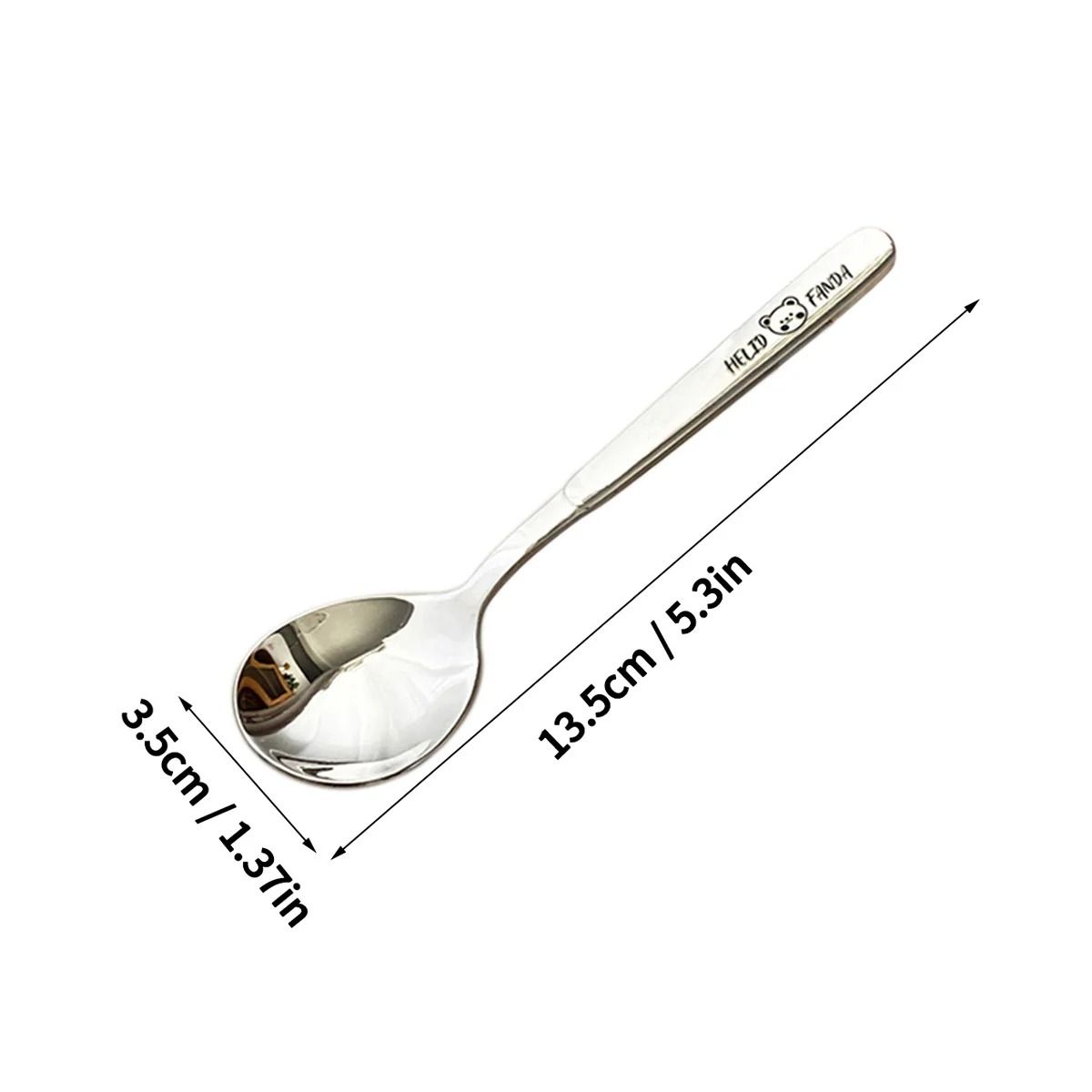 Stainless Steel Dessert Spoon Long Handle Soup Spoon for Kids