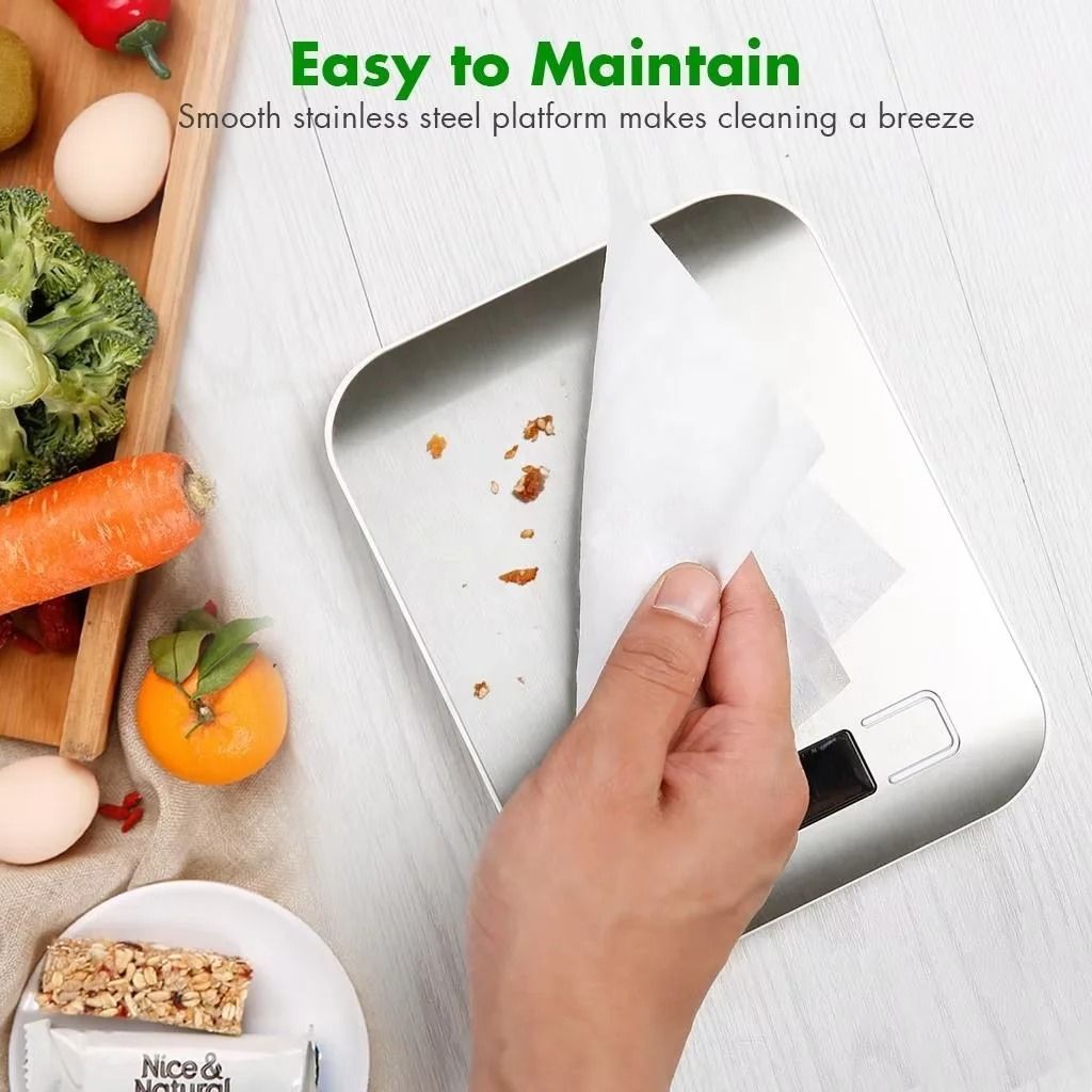 Stainless Steel Digital Kitchen Food Scale with LCD Display