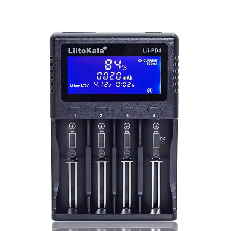 Universal Dual Slot Smart Battery Charger Compatible with Liion LiFePO4 and NiMH Cells