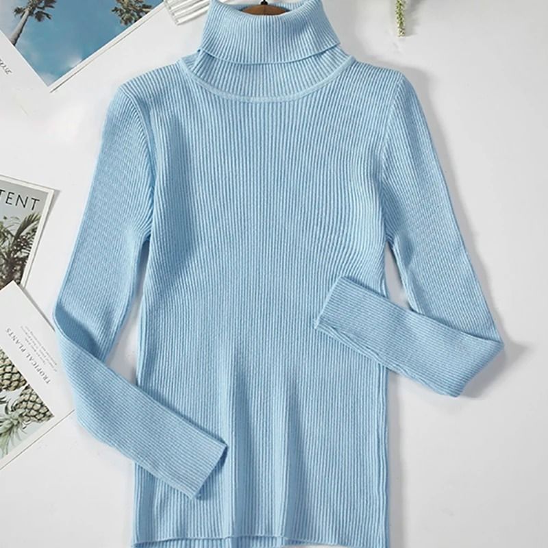 Womens Fall Turtleneck Sweater Knitted Soft Pullover Cashmere Jumper