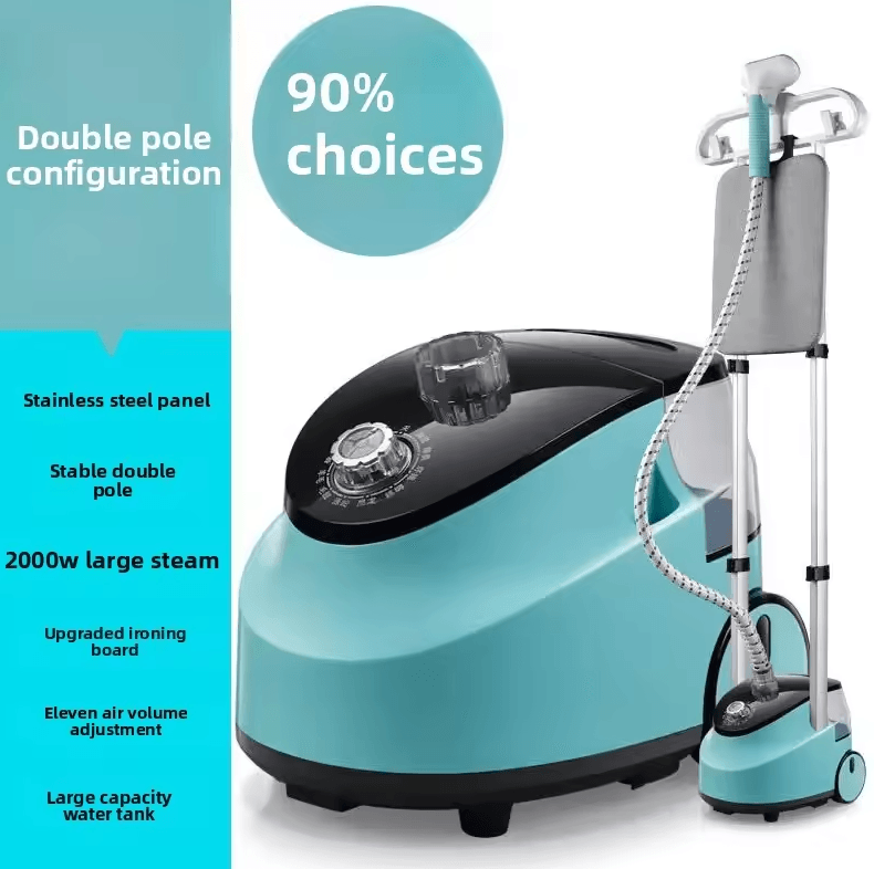 EU Handheld Double-Rod Garment Steamer – Fast-Heating Vertical Clothes Steaming Iron