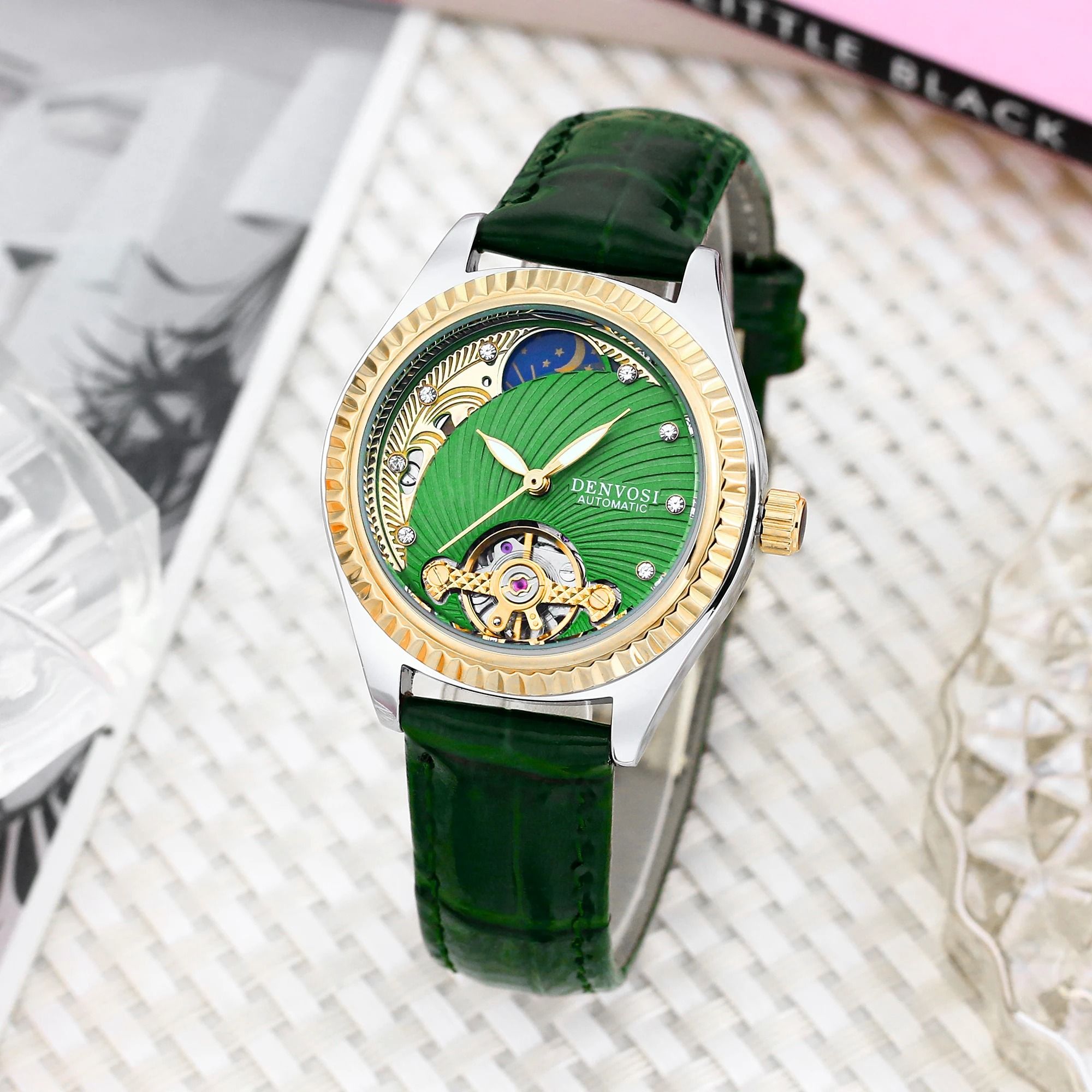Luxury Double Hollow Flywheel Automatic Mechanical Watch