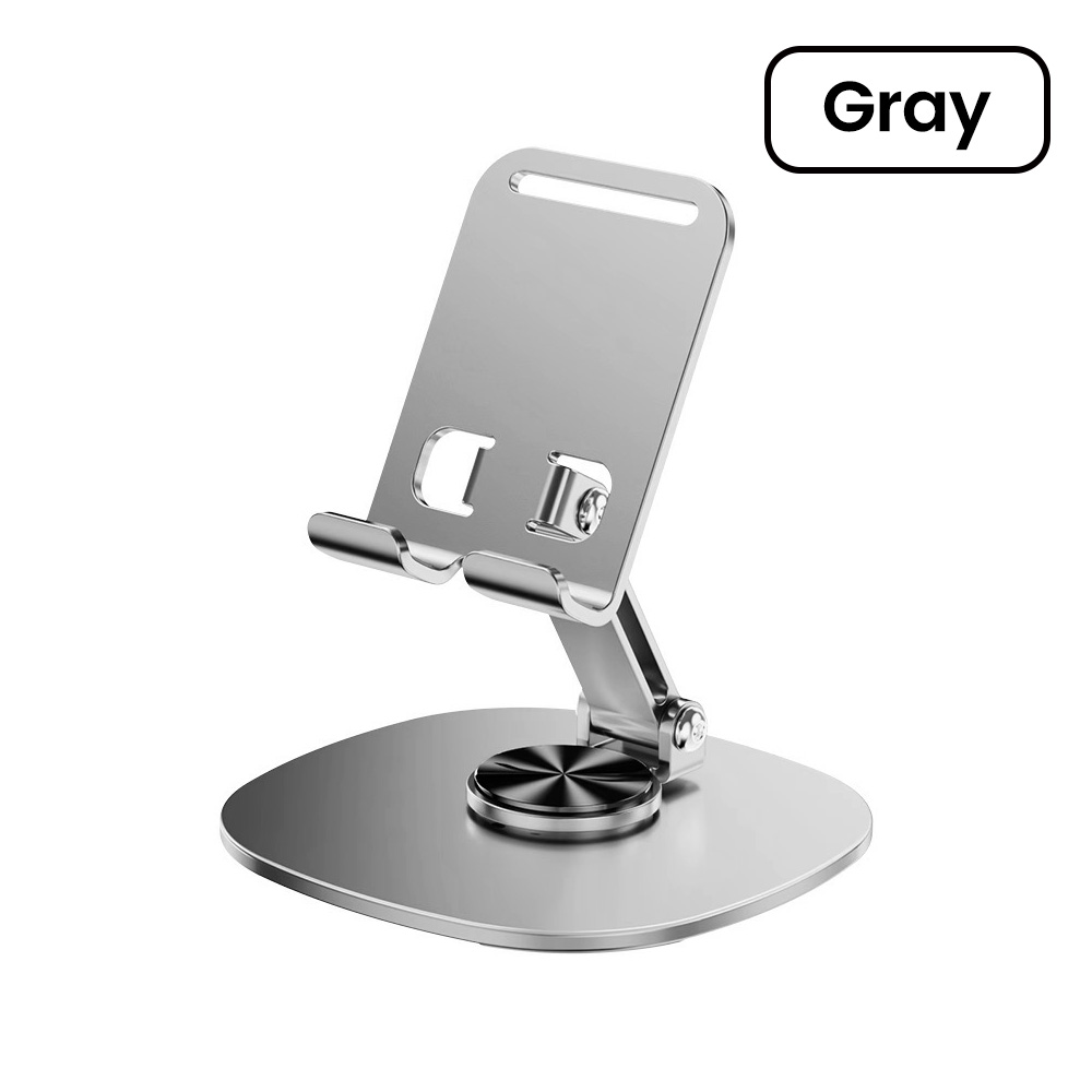 Rotating Phone Stand for Desk Adjustable Foldable Aluminum Holder